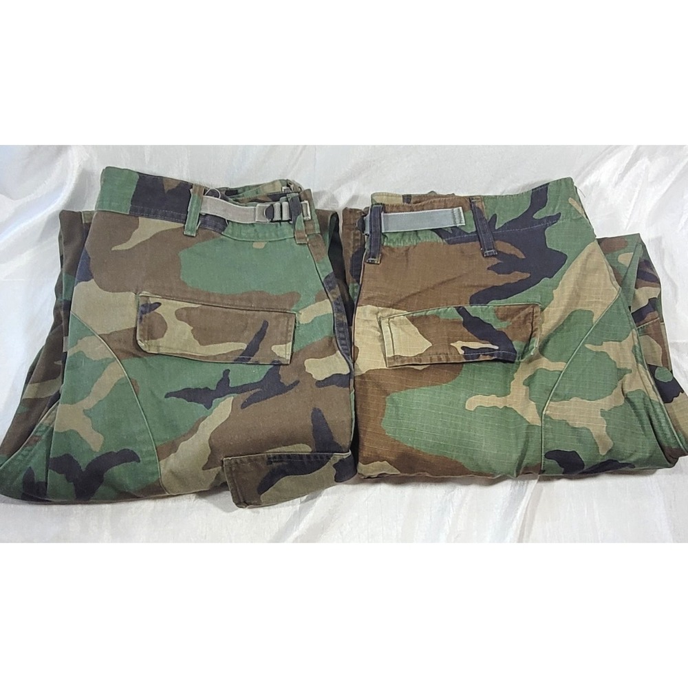2 Pairs US‎ Military Issue BDU Combat Trouser Pants - Summer & Winter - Med R